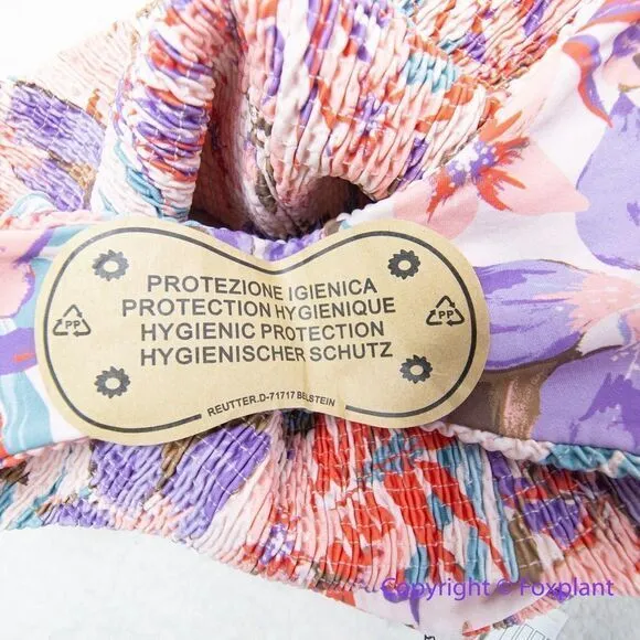 NEW Free People Citrine Dakota aloha blooms‎ floral bikini bottom, size M Purple Size M - Image 13