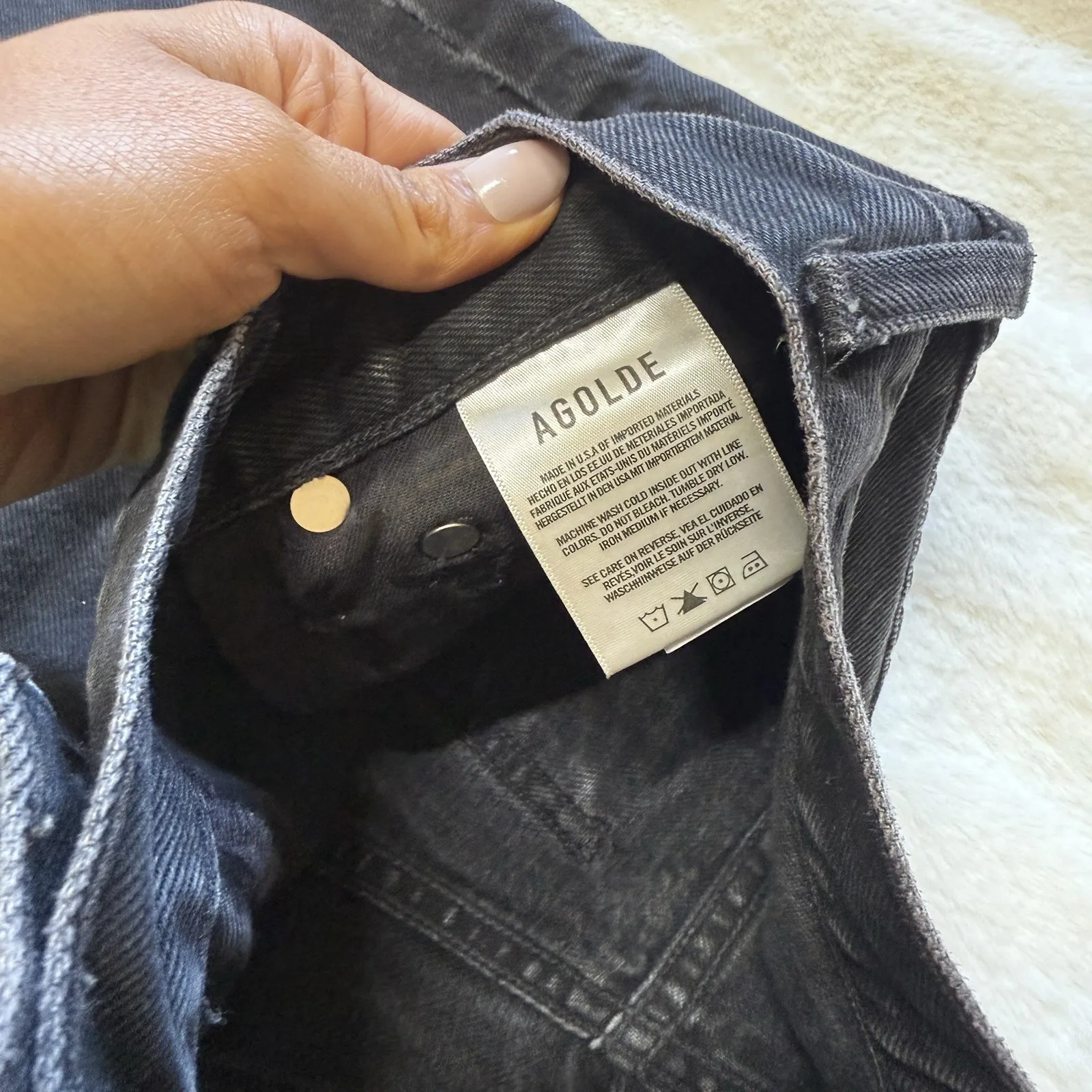 AGOLDE Cherie HIGH RISE STRAIGHT Fit Size 24x 29L Made in USA Black - Image 9