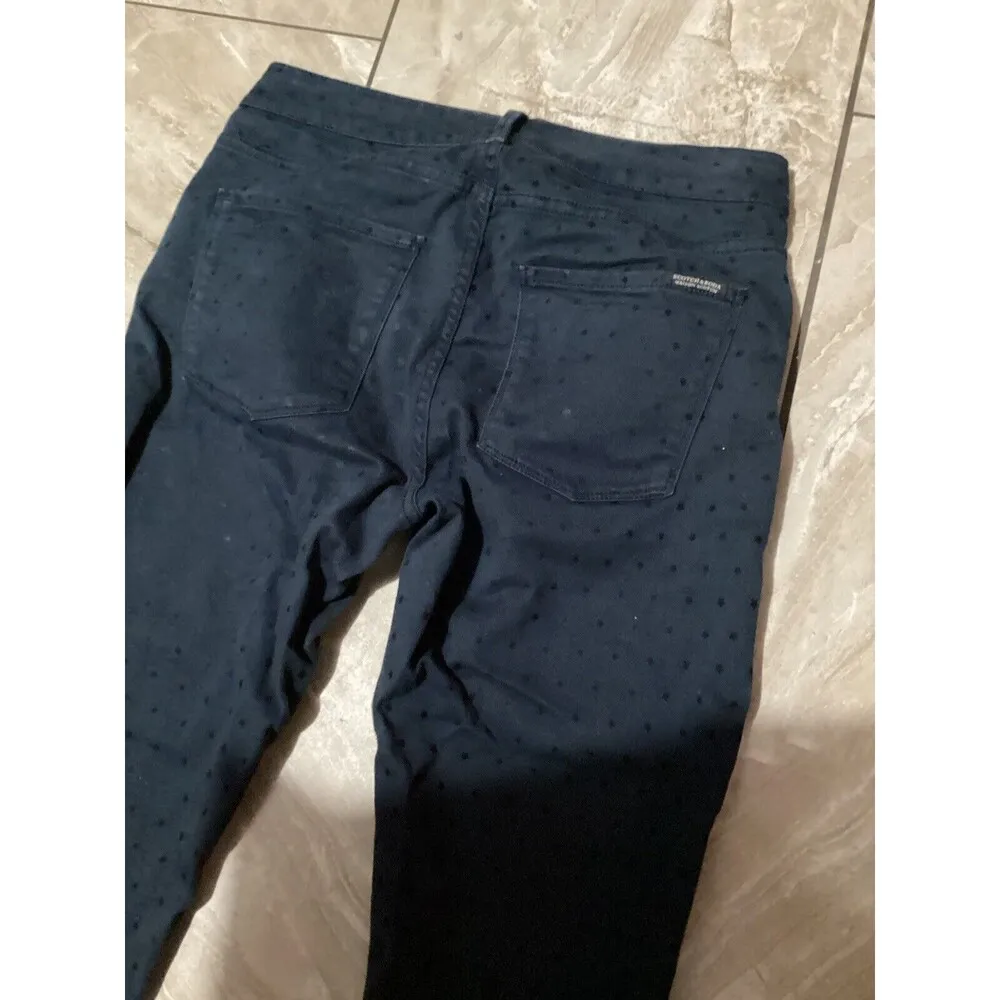 Scotch & Soda Navy Blue Mid Rie Skinny Jeans Star Printed 26 - Image 4