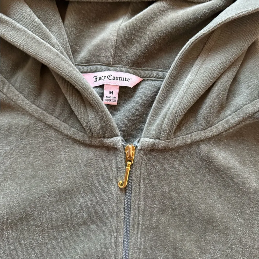 Women's Juicy Couture Velour Long Sleeve Zipup Track Jacket Size M Y2K Vintage - Image 3