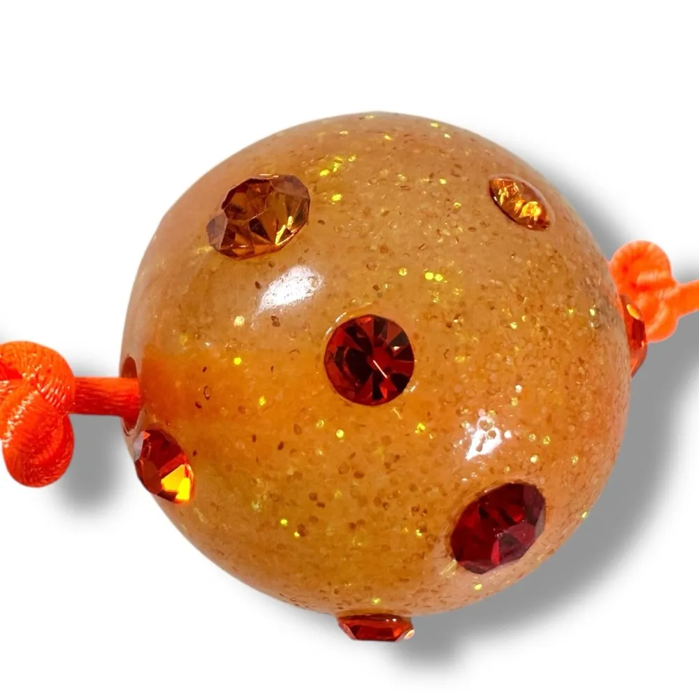 Urban Outfitters Glitter Ball Corded Bracelet or Necklace in Neon Orange NWT - Image 3