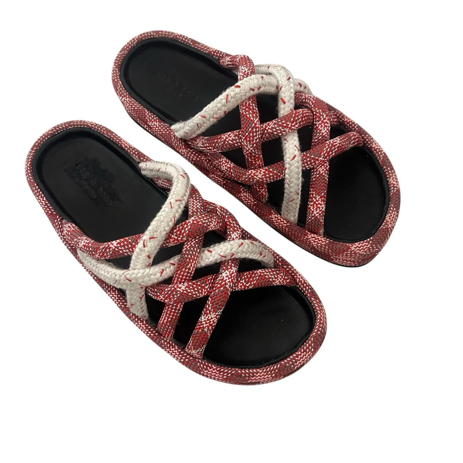 Rag & Bone Kris slip on strappy platform sandals rope slide sz 6 Preppy Designer - Image 3