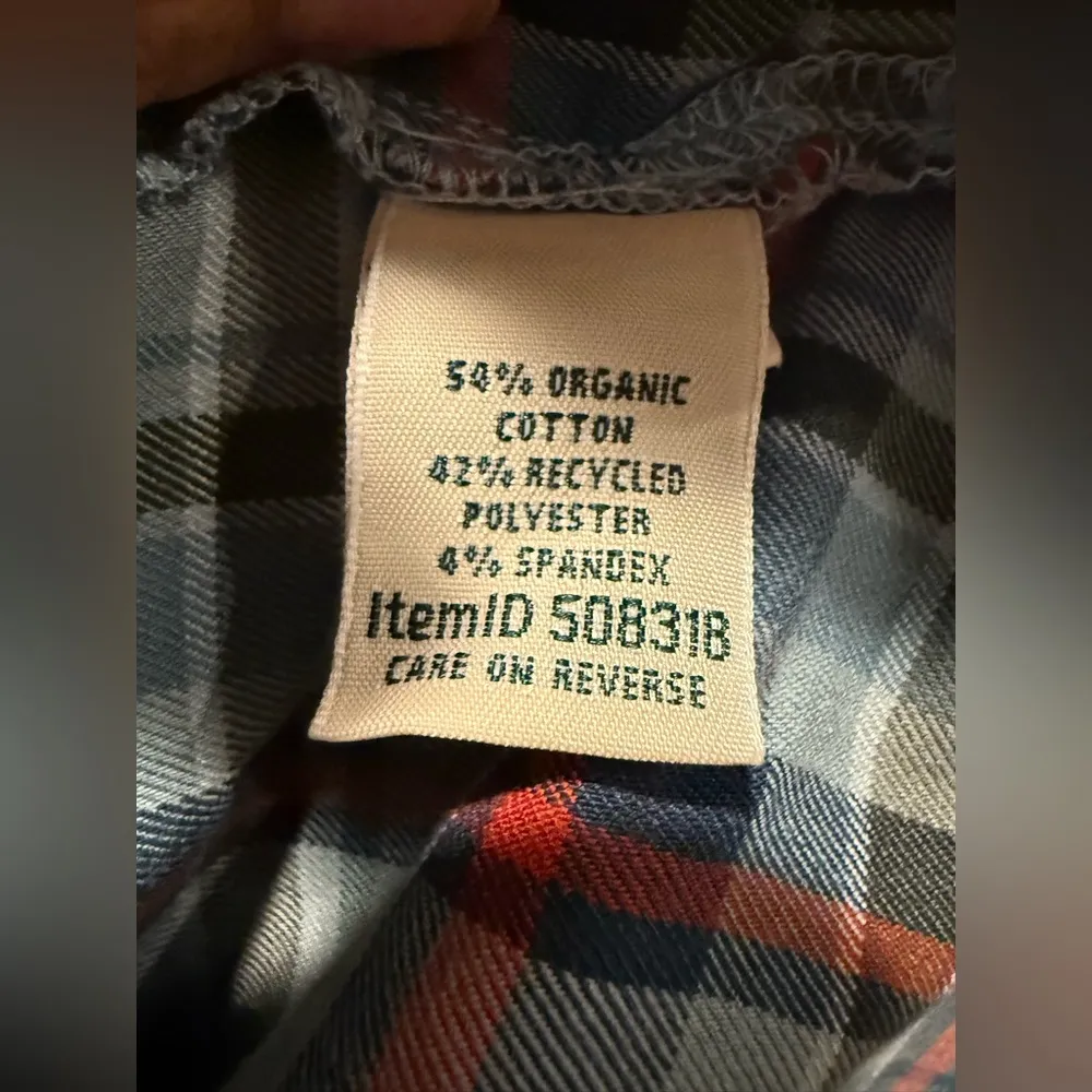 L.L Bean Women’s Flannel Shirt - Blue, Red, Gray - Image 5