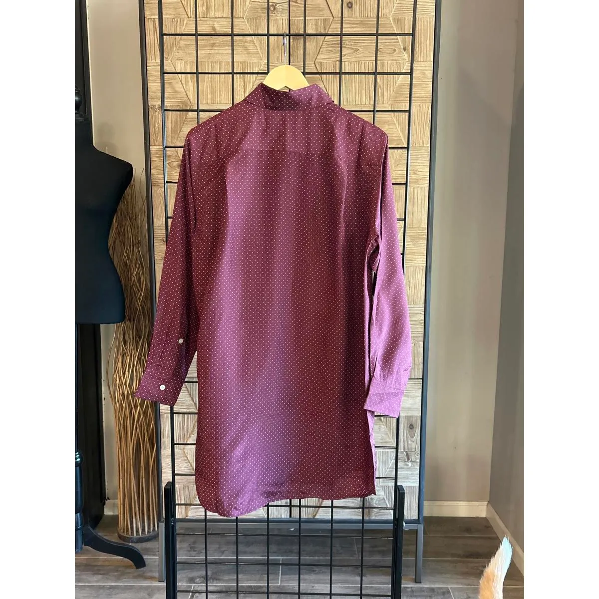 NWT Thakoon Shirt Dress Large Maroon Small Silk Oversized Red - Image 6