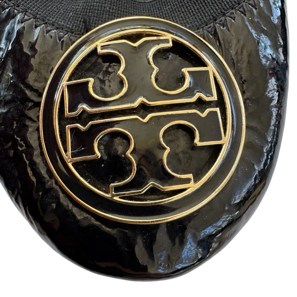 Tory Burch  Caroline Ballet Flats Black Patent Leather Size 9.5 - Image 7