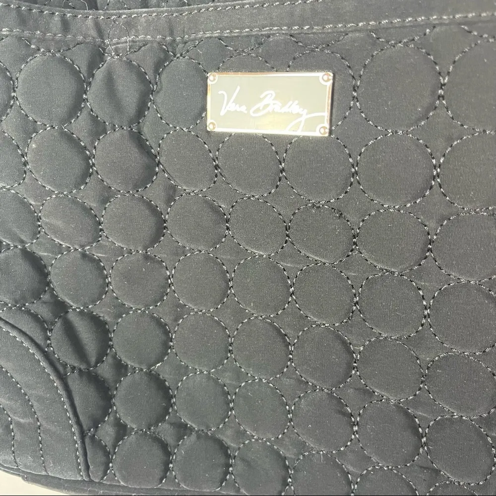Vera Bradley Black Quilted Rounded Foldover Shoulder Bag - Image 5
