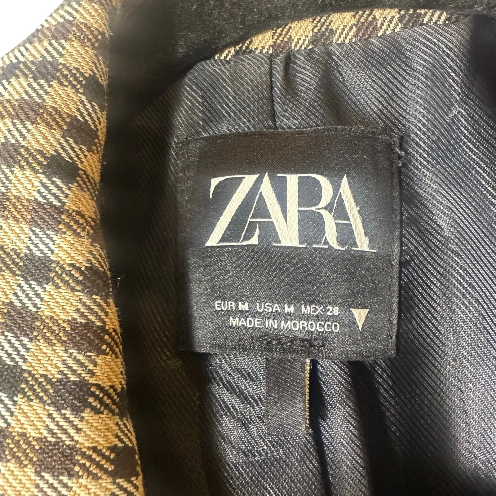 Zara Plaid Blazer Brown Tan - Image 3