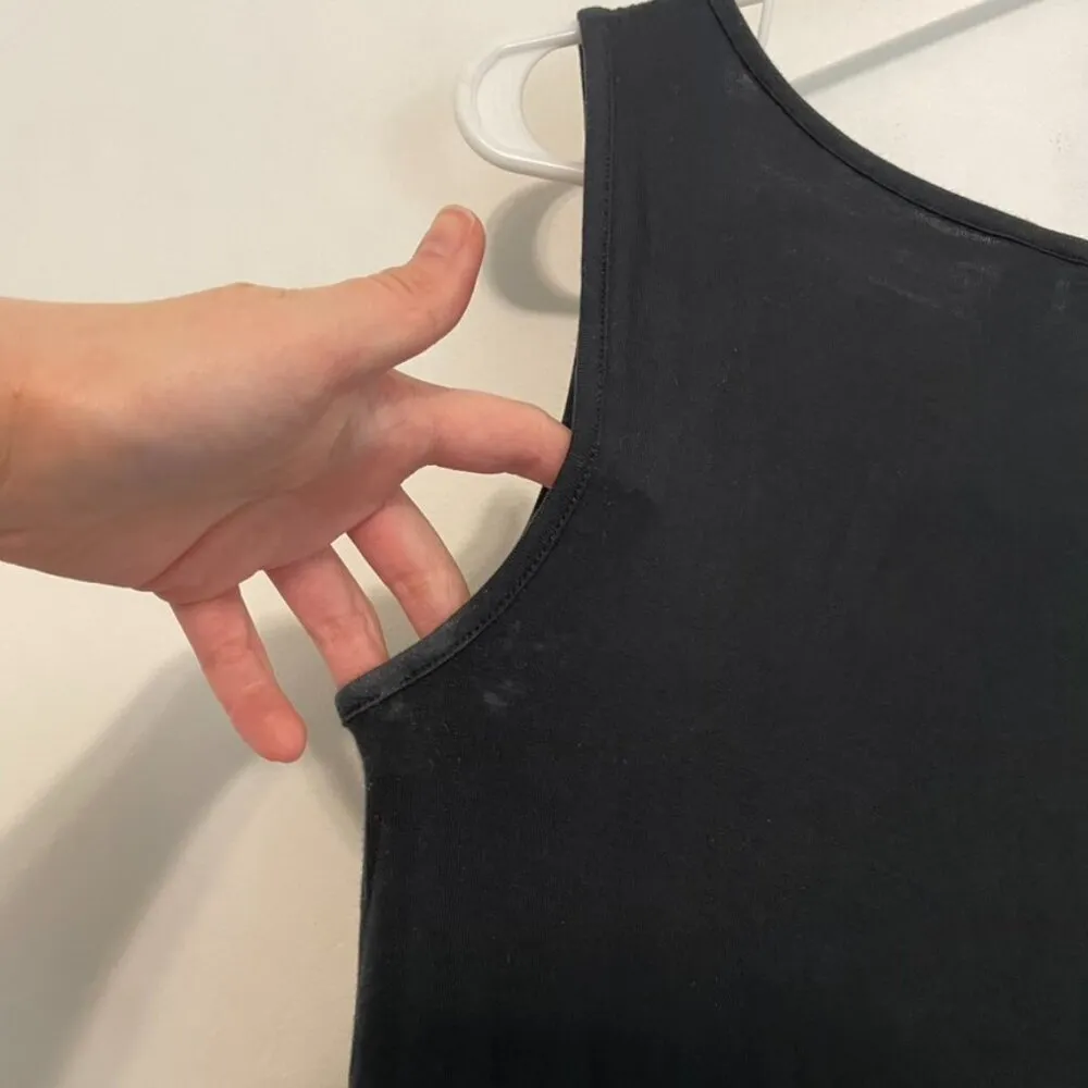 LOGO BY LORI GOLDSTEIN Layers Tank Top with Broomstick Hem Black Polka Dot Mesh - Image 14