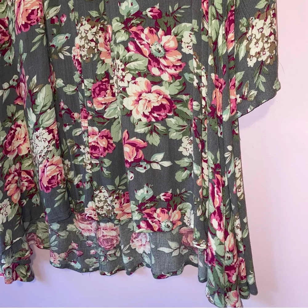 Umgee L Floral Blouse Women's Tunic Top Whimsical Fairy - Image 3