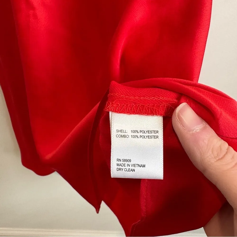 Gianni Bini DANNIJO Helena Satin Maxi Slip Dress pink red - Image 7