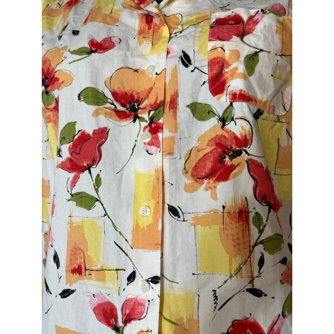 Karen Scott  Sport floral button up shirt - Image 3