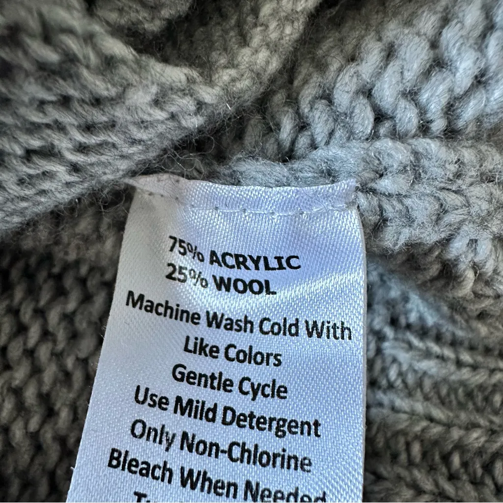 Between Me & You Wool Mix Gray Cardigan Small Button down - Image 9