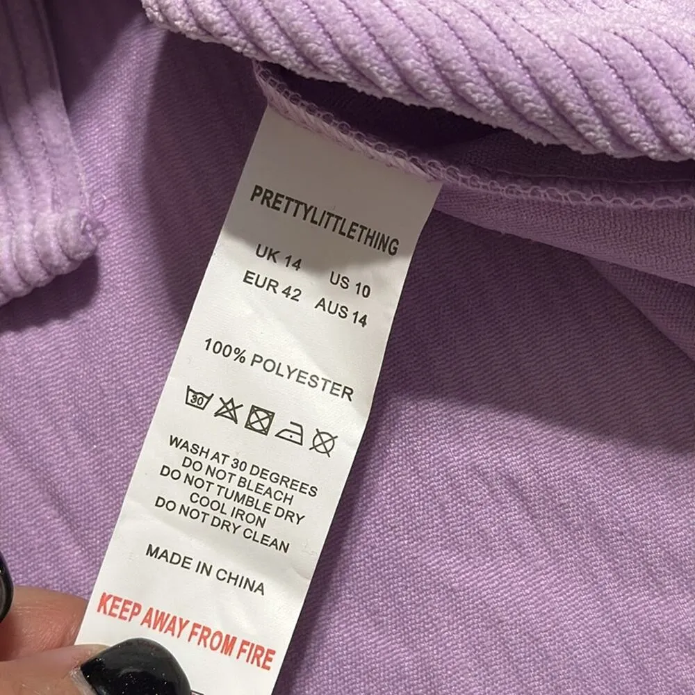 PRETTY LITTLE THINGS 10 color block corduroy pocket front oversized shirt dress - Image 7