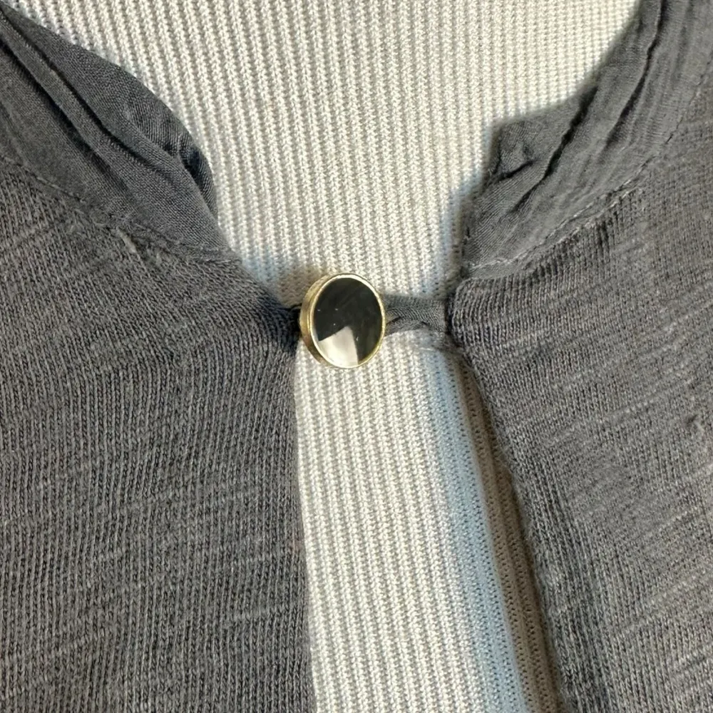 Alessia Santi Italian Subversive Artsy LagenLook Lightweight Peplum Top Large 40 Gray - Image 3