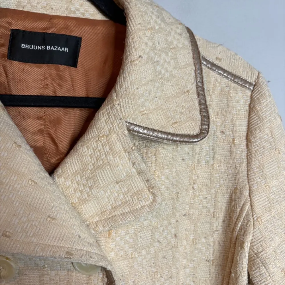 Bruuns Bazaar heavy textured blazer jacket Brown Size 10 - Image 2