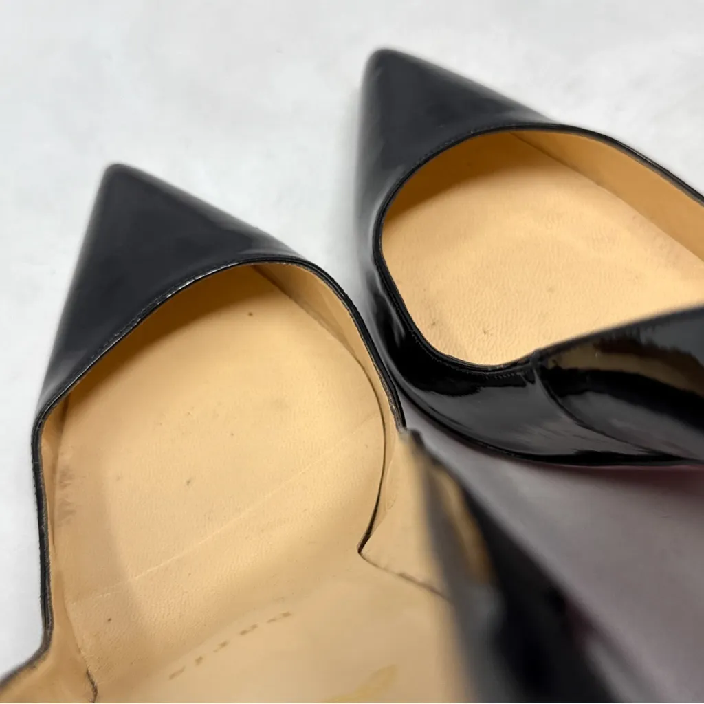 Christian Louboutin Pigalle 120 Patent Leather Pointed Toe Stiletto Heels Black - Image 8