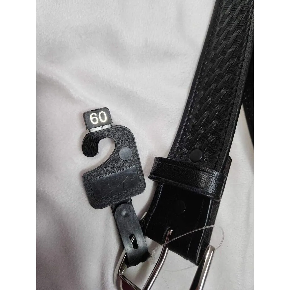 Mens Black Leather Belt Size 60” - Image 2