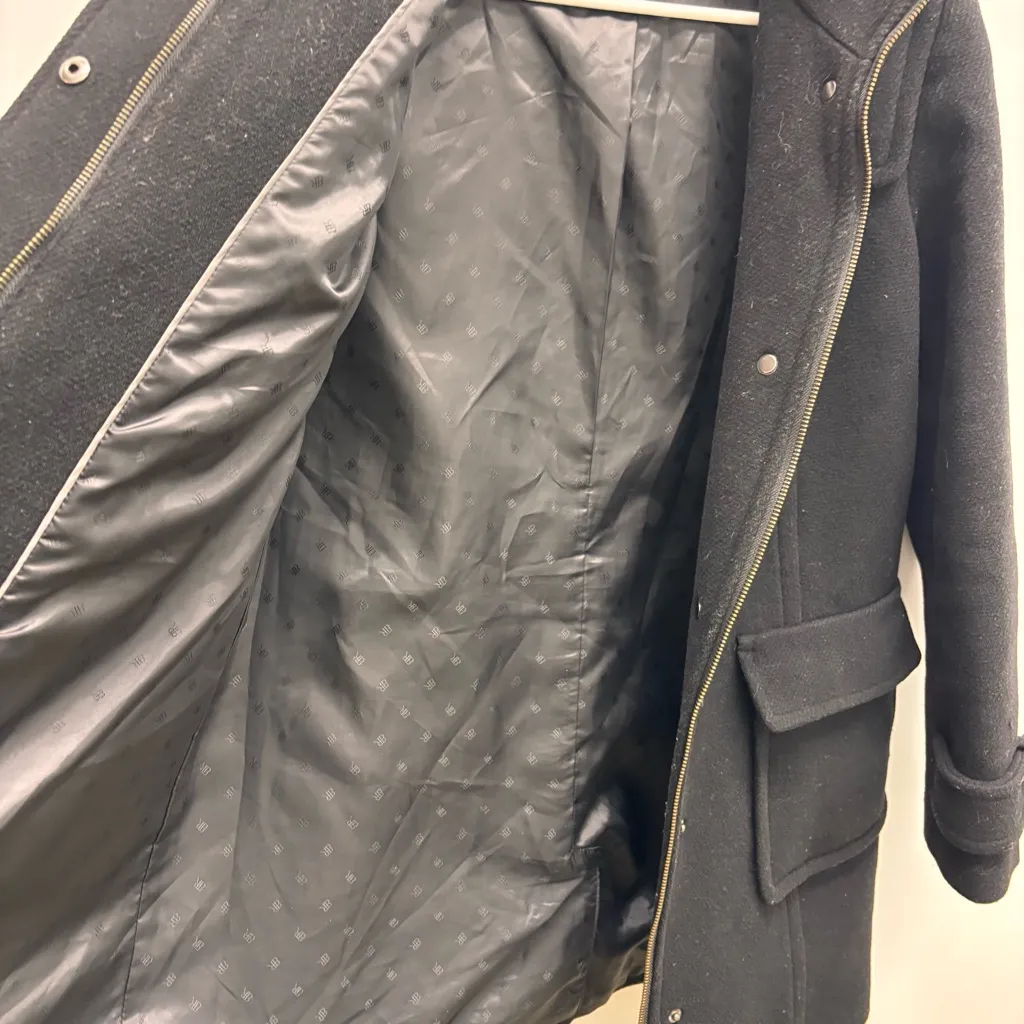 Banana Republic black wool blend duffle coat or jacket womens Small - Image 4