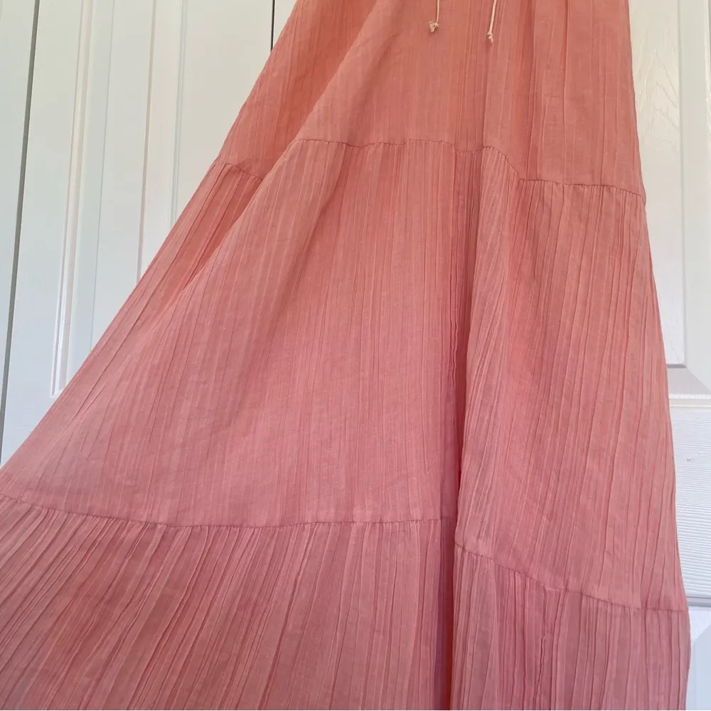 Vintage Vicky Vaughn Peasant Prairie Maxi Dress Sz M/L Lace Shoulder Pink Size M - Image 9
