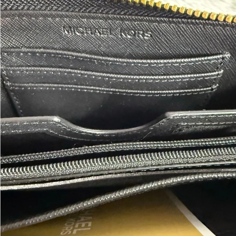 NWOT Michael Kors Black Zip Around Wallet - Image 5