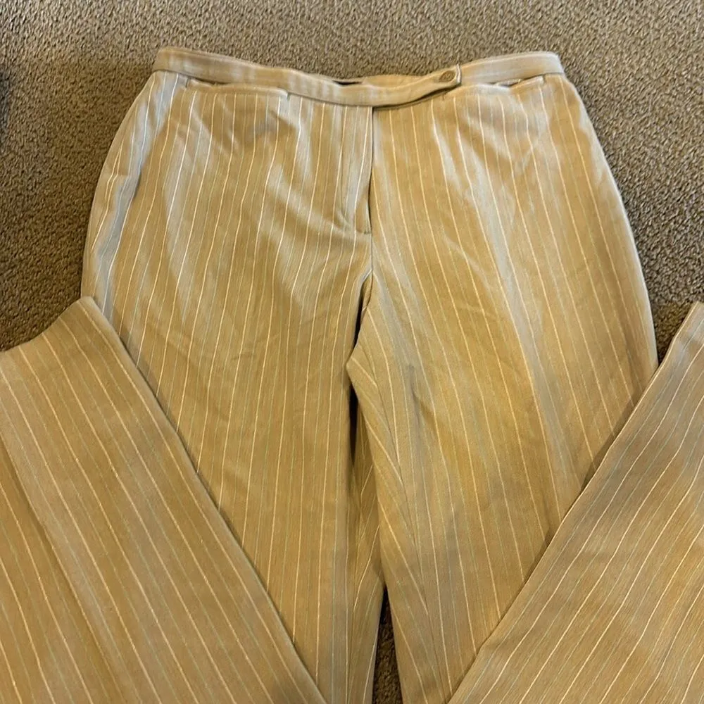 Worthington Stretch Stain Repellent Tan with Metallic Pinstripes Pants - Image 3