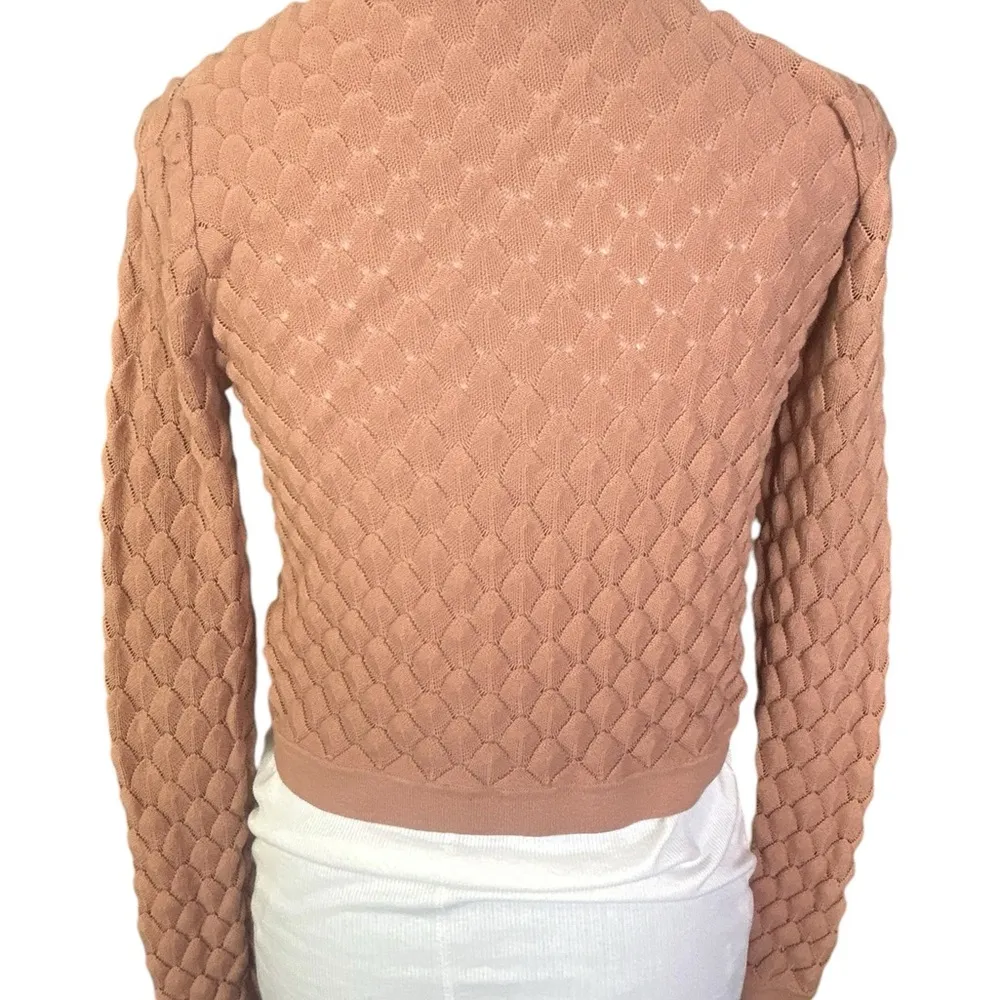 Keepsake The Label Dusty Pink Textured Cropped Sweater Medium - Image 4