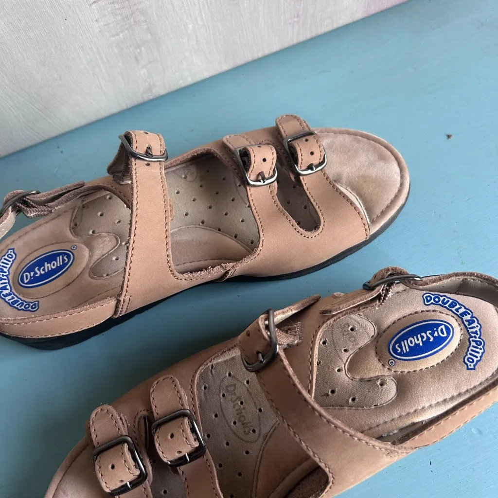 Dr. Scholl's Dadeland Women's Double Air Pillo Sandals Size 7 Comfort Walking Tan - Image 10