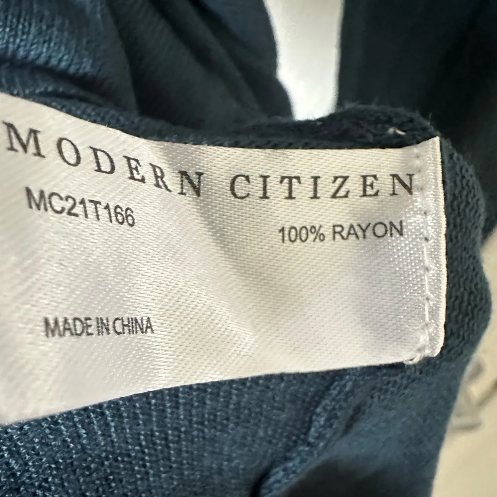 MODERN CITIZEN Women's Teal Long Sleeve Tie-Front Top. - Image 9