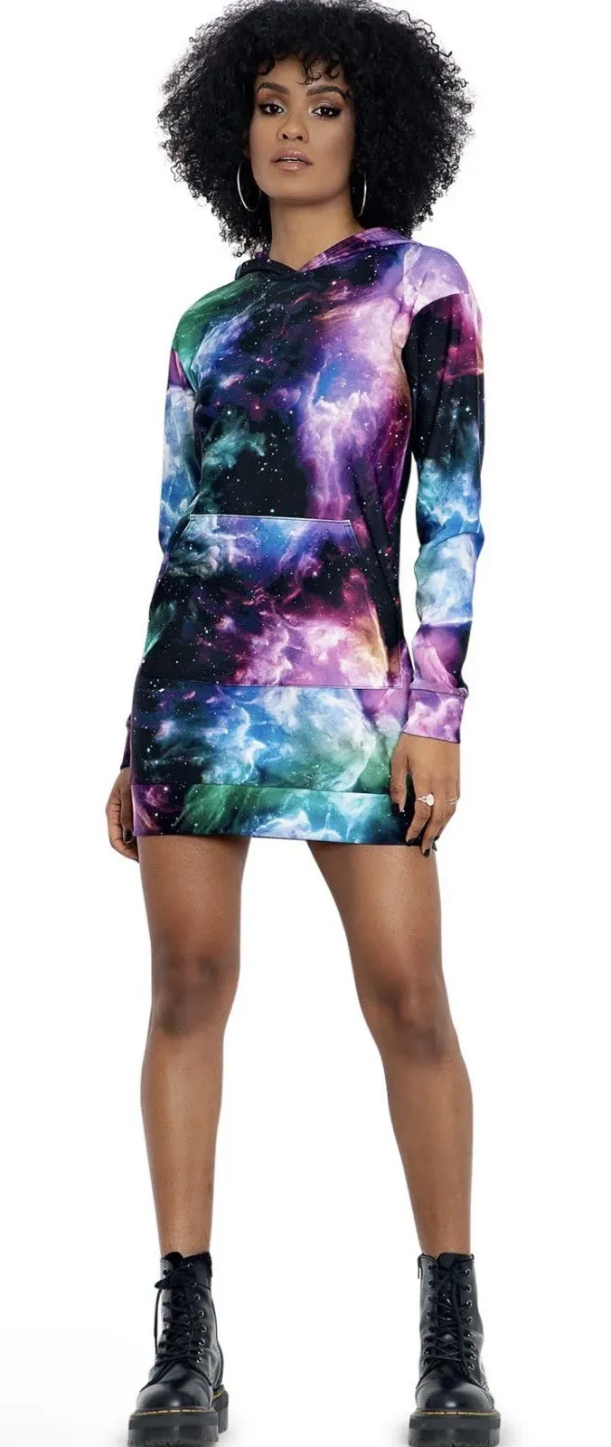 NWT BlackMilk Galaxy Butterfly Slouchy Hoodie Dress Oversized Pullover Size L - Image 1