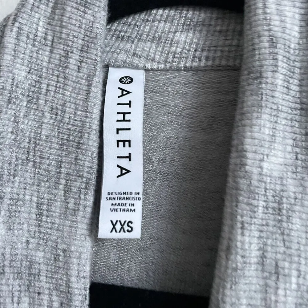 Athleta Size XXS Gray Pranayama Wrap Sweater Top Open Thumbholes Cardigan - Image 5