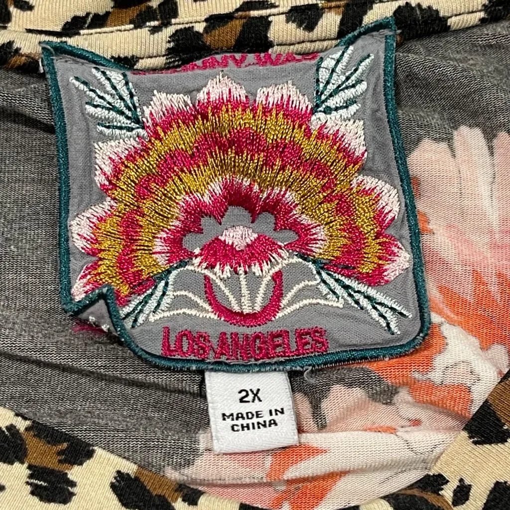 Johnny Was Ontari Top Women's Plus Size‎ 2X Slim Raglan Sleeve T-Shirt Leopard - Image 6