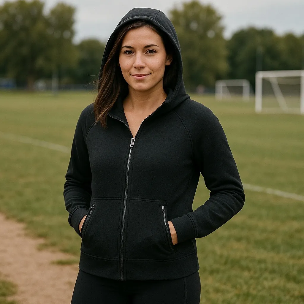 DSG Women's M Black Sport Fleece Full Zip Hoodie Cleanfit Minimalcore Size M - Image 3