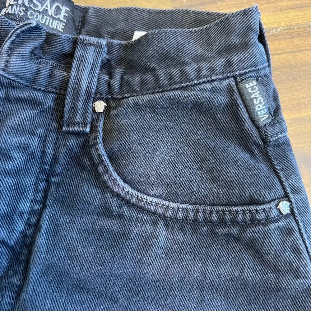 Versace  Jeans Couture Vintage Black Denim Jeans Mom High Waisted Straight Medusa - Image 13