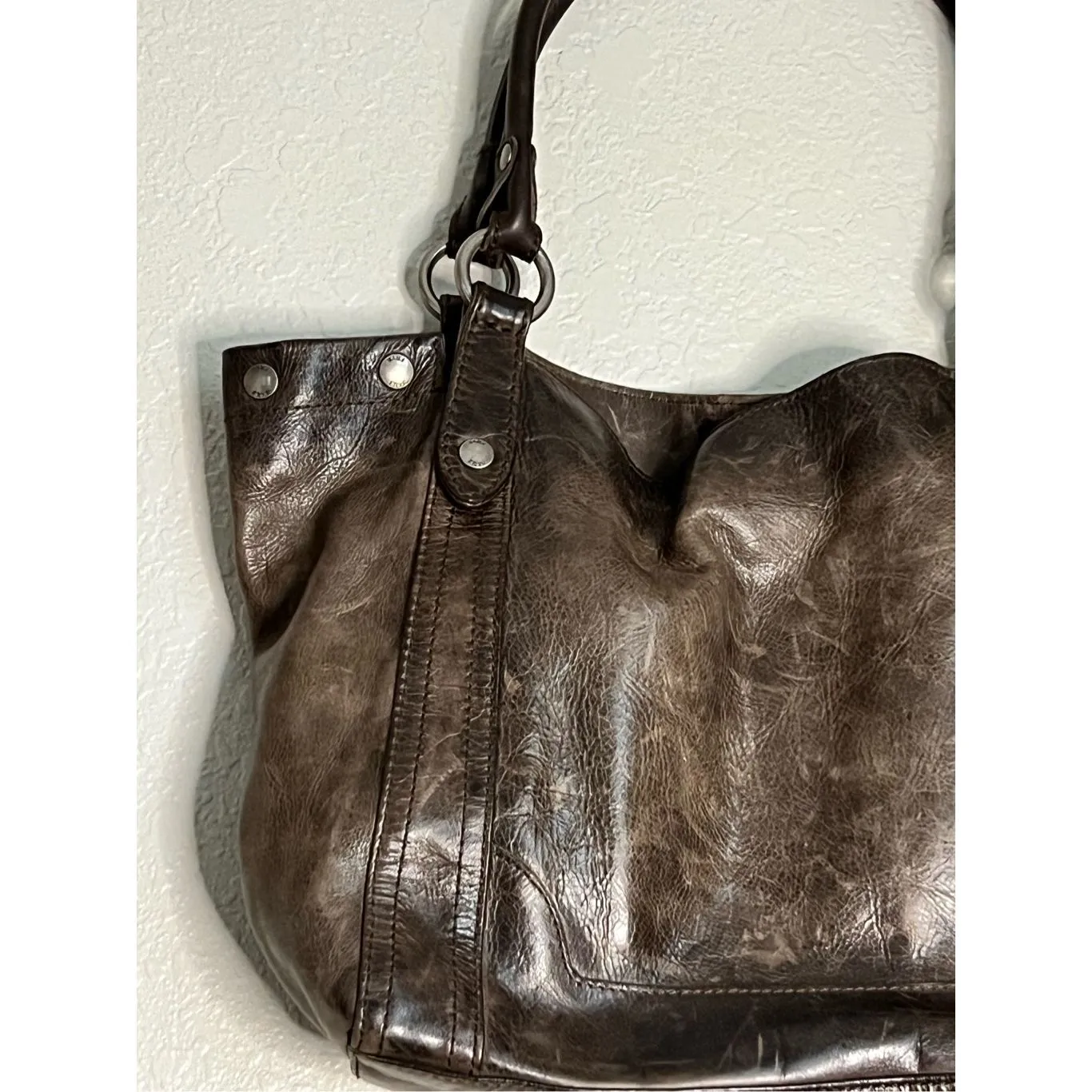 Frye MELISSA Shoulder Bag Cognac Distressed leather purse - Image 6