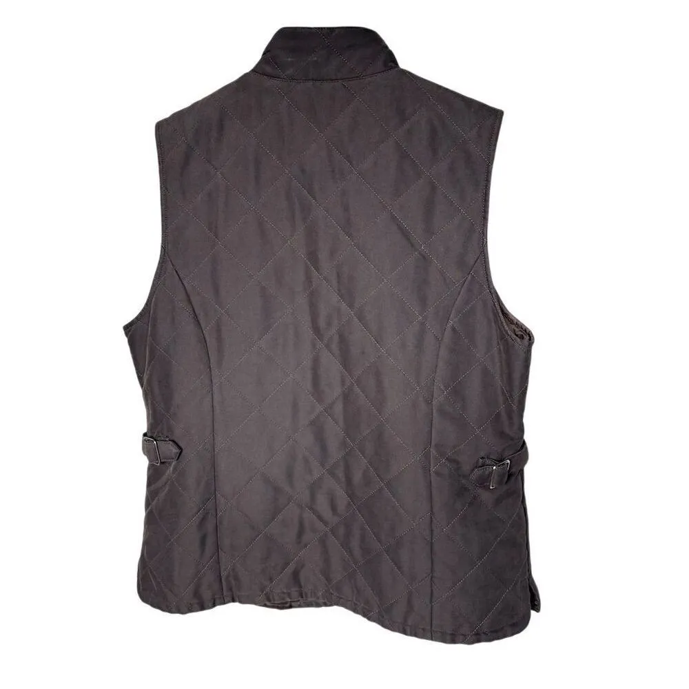 Orvis Quilted Zip Up Vest Brown Size S Casual Fall Outdoor hiking safari - Image 3