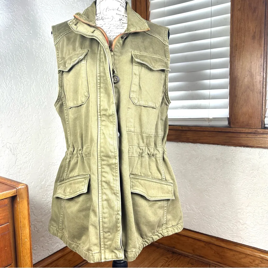 LUCKY BRAND Hunter Green Military Style Outdoor Utility Sleeveless Vest Size M - Image 4