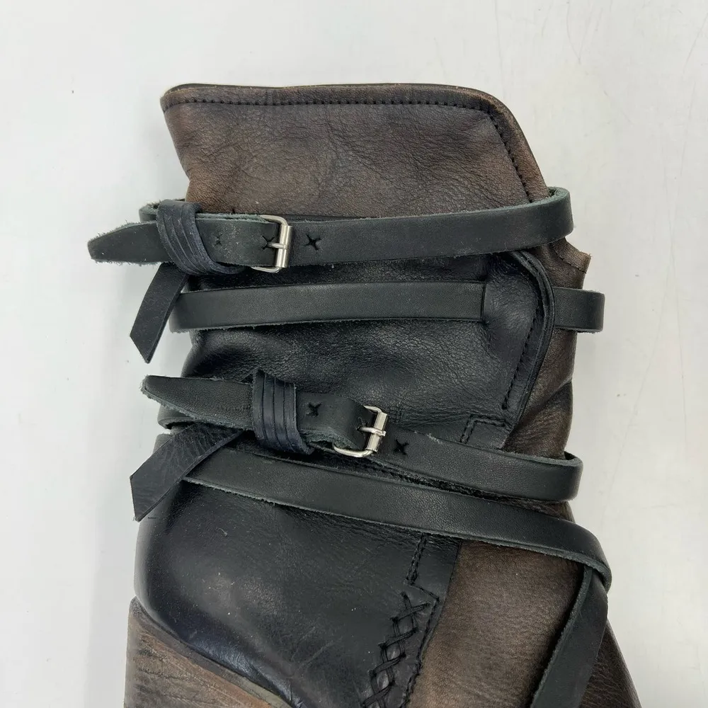 Freebird by Steven Baker Boots Wrap Leather Detail Distressed Brown Western - Image 6