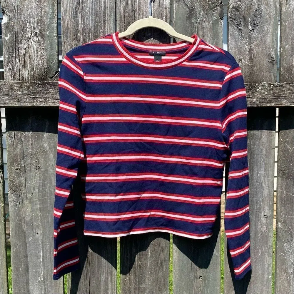 Halogen Striped Long Sleeve Top | S - Image 2