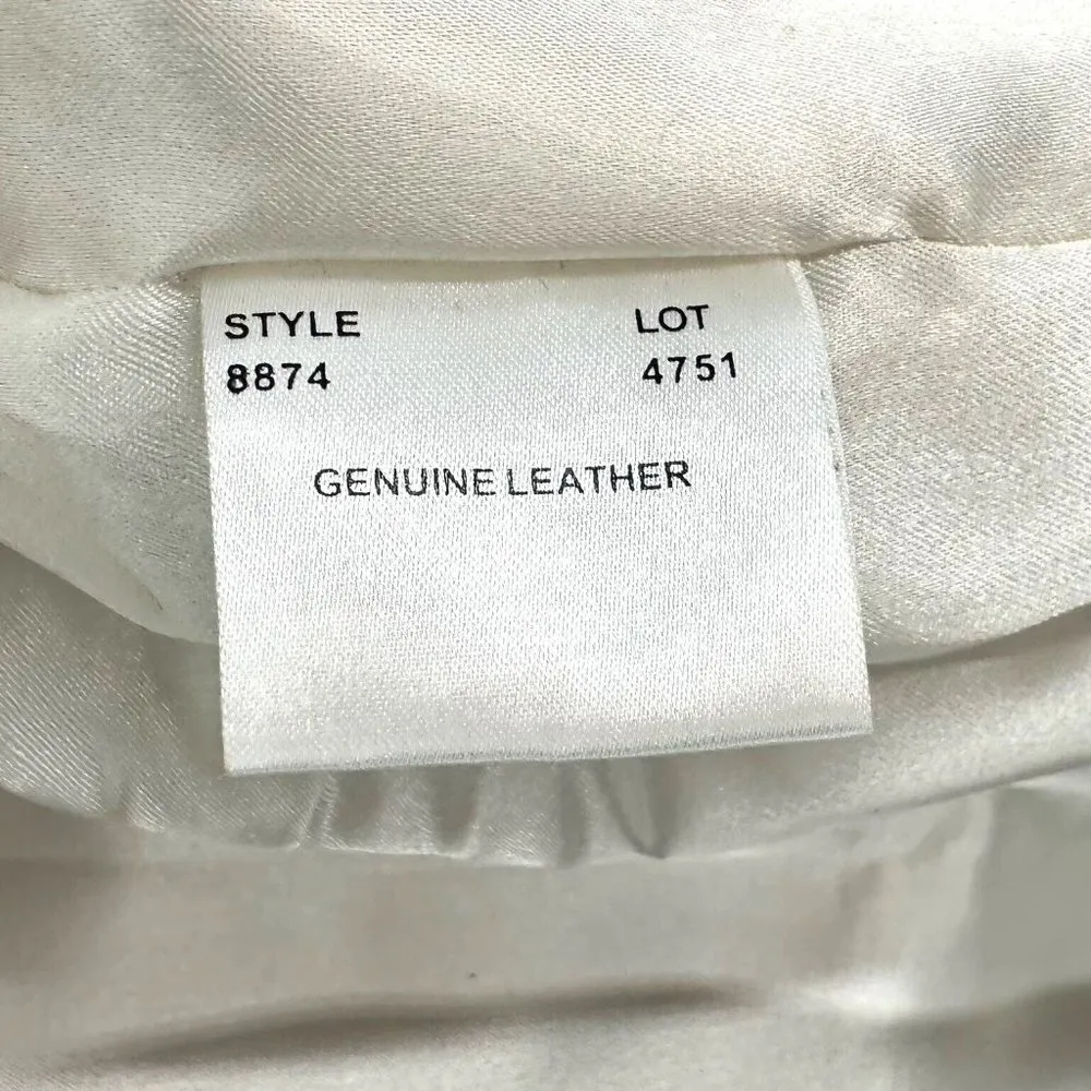 Margaret Godfrey Bisque Leather Blazer Women's Size 6 Casual Jacket White - Image 5