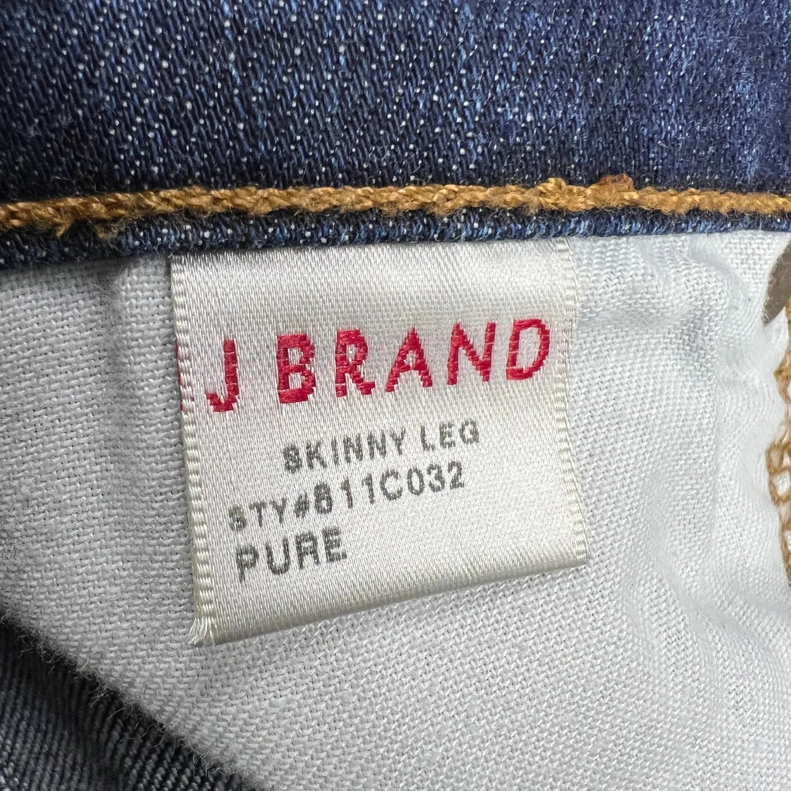 J Brand Skinny Leg Dark Wash Low Rise Jeans 811C032 Pure Wash Size 25 - Image 8