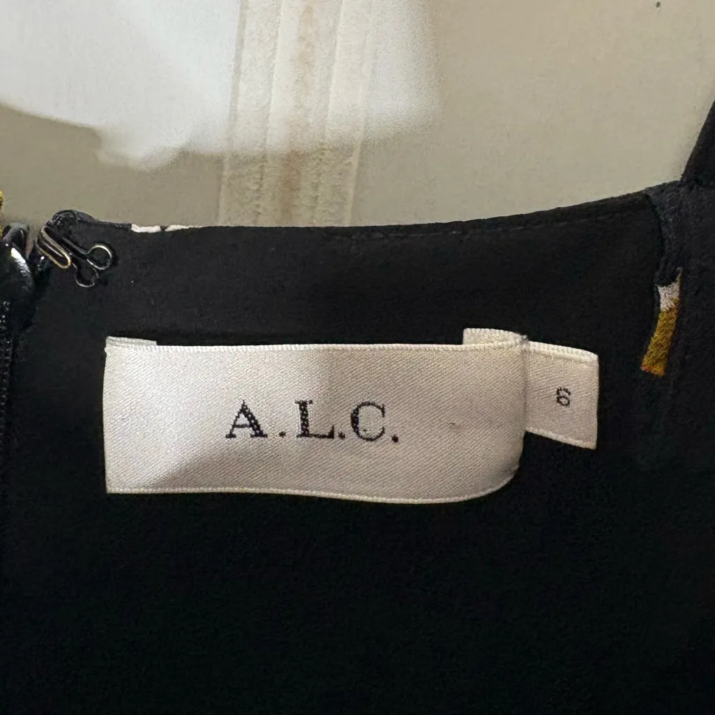 A.L.C. Natalia Tiered Floral Two-Tone Ruffled Silk Dress 763 - Image 10