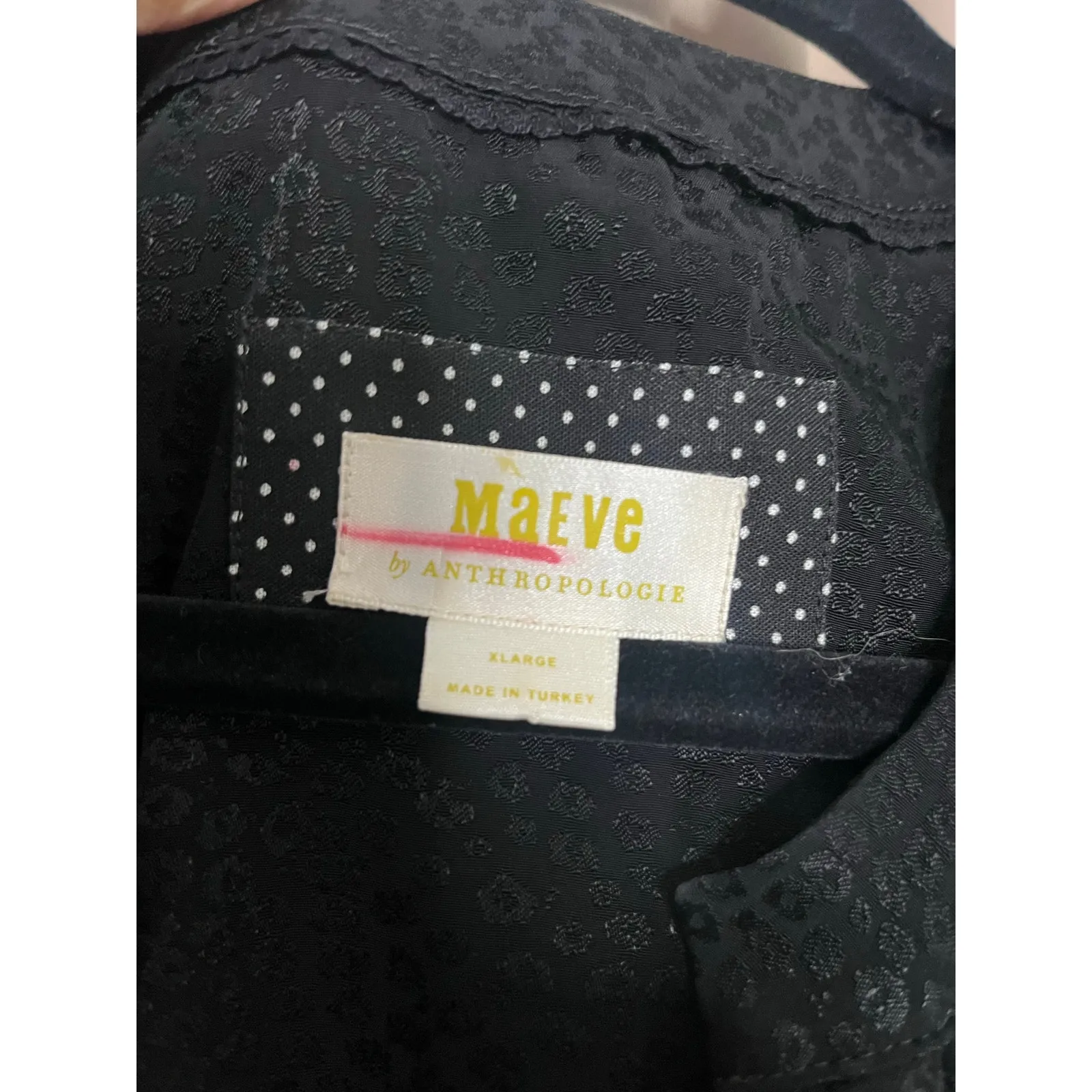 Anthropologie Maeve Black Sacha Jacquard Tiered Tunic Dress Size XL - Image 8