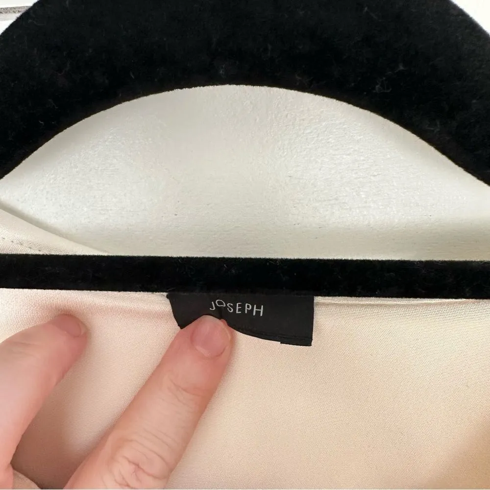 Joseph  Women’s Extra Small 100% Silk Zip Up Cream Jacket - Image 6