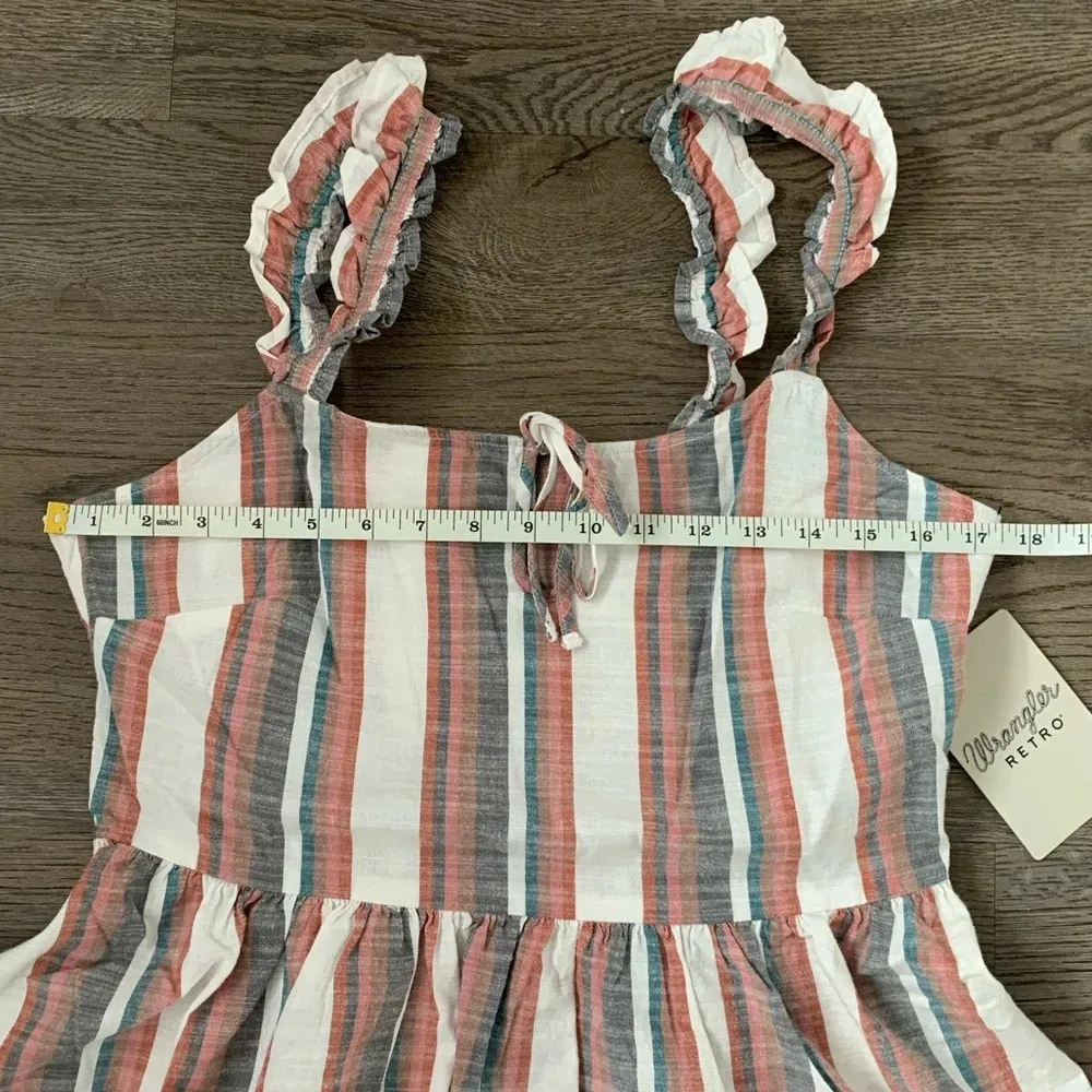 Wrangler Women's 100% Cotton Retro Punchy Peplum Tank Top Size M - Stripes - NWT - Image 9