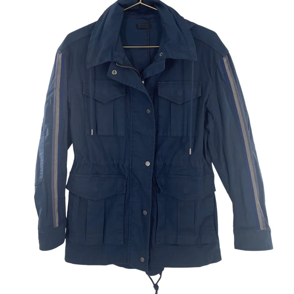 ATM Anthony Thomas Melillo Sz M Striped Field Jacket Navy Blue Utility Fisherman Size M - Image 2