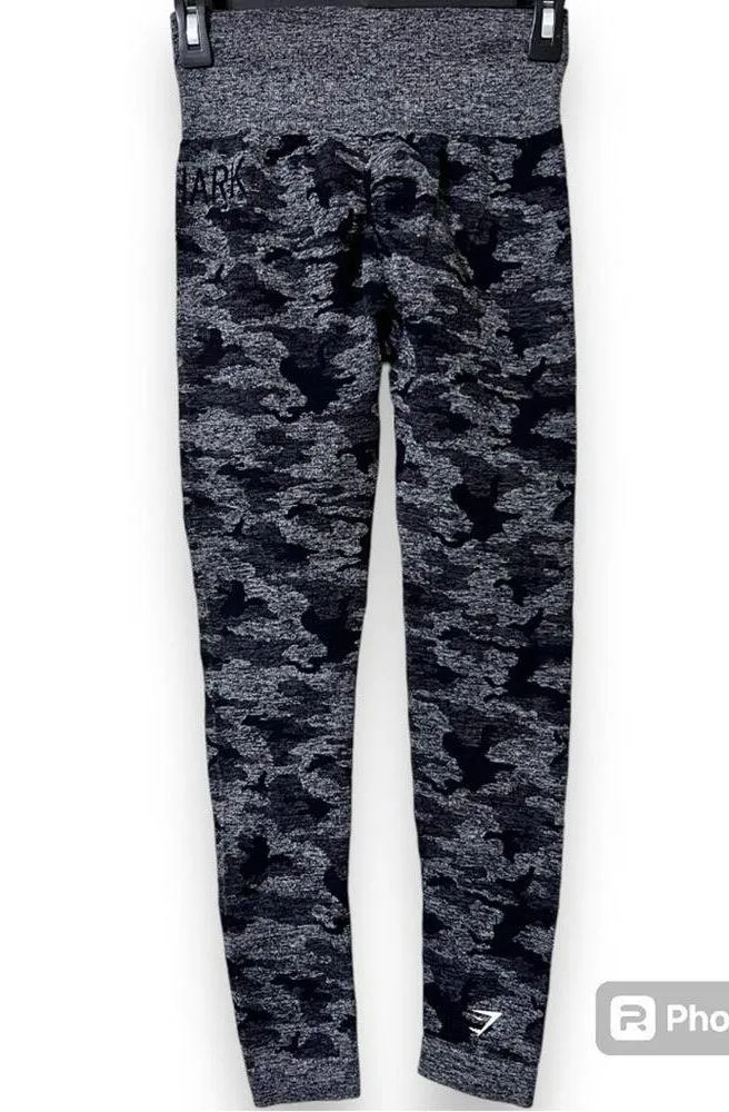 Gymshark adapt seamless black & grey camo high waisted leggings see measurements - Image 2