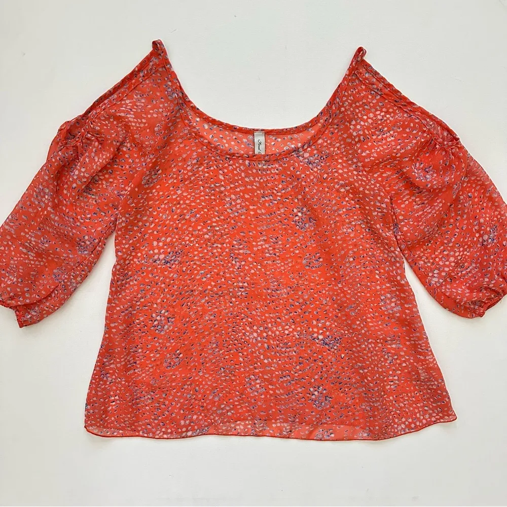 Final Touch  Women's Orange Patterned Top Size S - Image 10