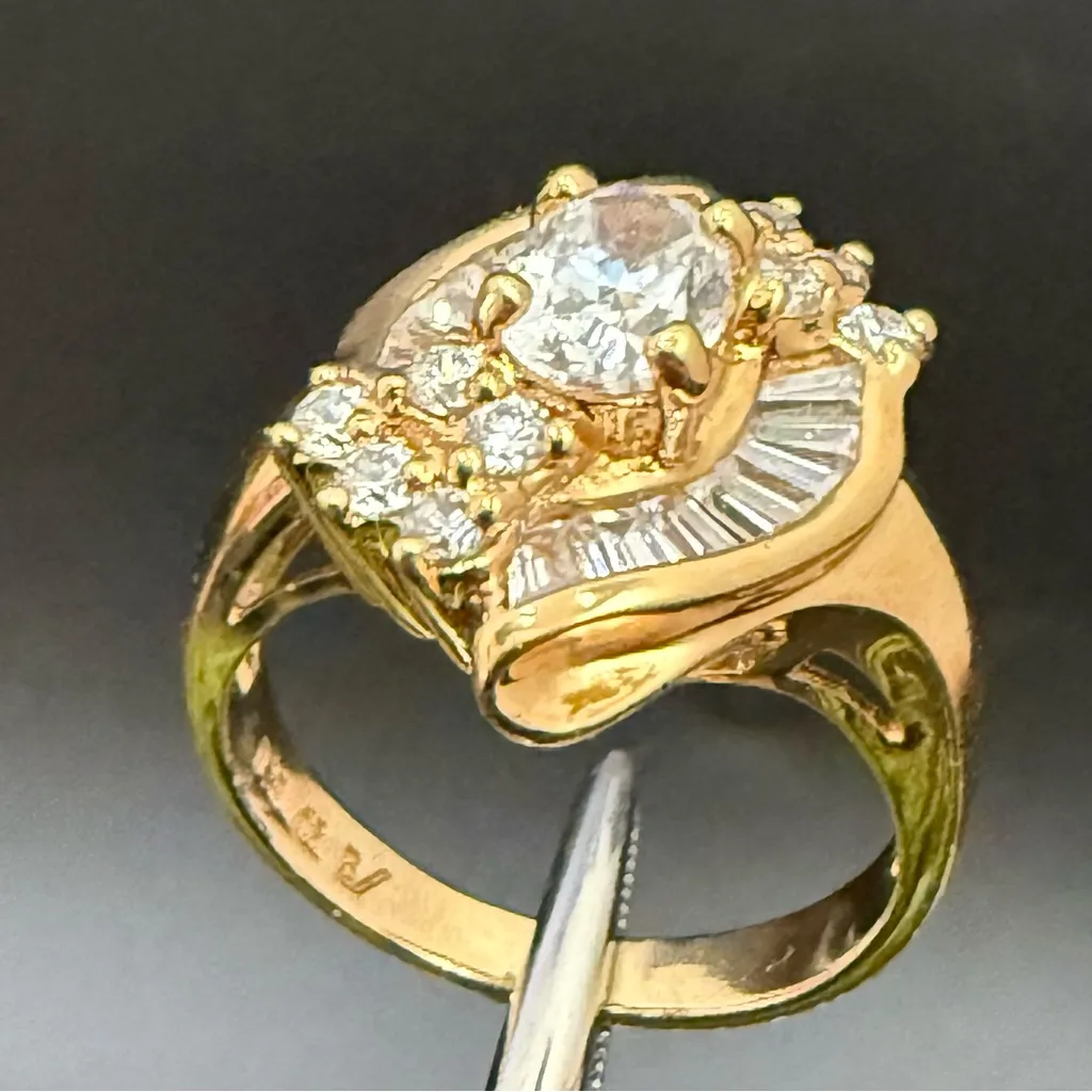 Vintage 925 Gold Over Sterling Silver Vermeil Engagement Fashion Ring Size 7 5g. - Image 13