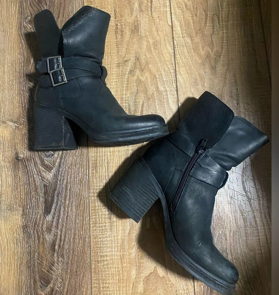 Korks leather chunky heel boots Black Size 7 - Image 3
