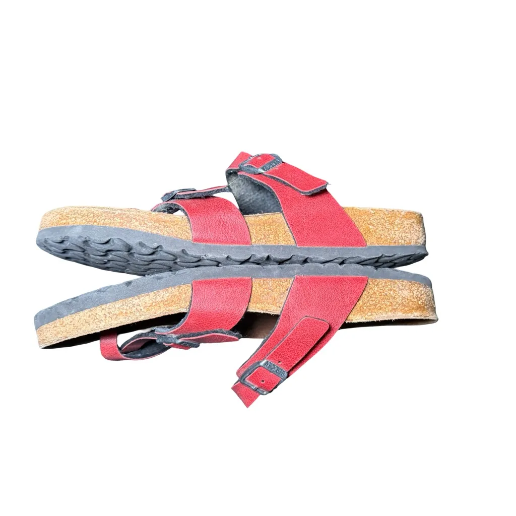 Birkenstock Women 9/40 Mayari Birko-Flor Slip On Toe Loop Sandals Red - Image 11